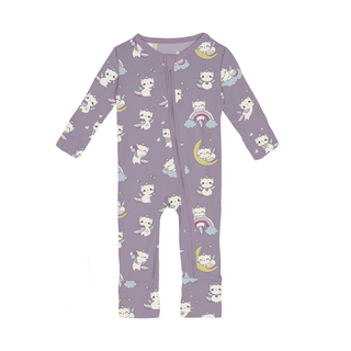 Bamboo Convertible Coverall - Lavender Caticorn KicKee Pants Size: 9-12 Months