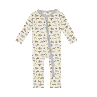 Bamboo Convertible Coverall - Natural Mini Safari KicKee Pants Size: 9-12 Months