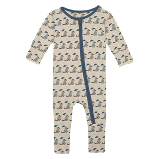 Bamboo Convertible Coverall - Natural Rainy Day Platypus KicKee Pants Size: 9-12 Months