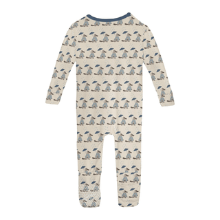 Bamboo Convertible Coverall - Natural Rainy Day Platypus KicKee Pants Size: 9-12 Months