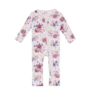Bamboo Convertible Coverall - Shrinking Violet Dreamy Floral KicKee Pants Size: 9-12 Months