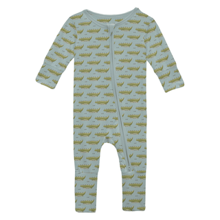 Bamboo Convertible Coverall - Spring Sky Croc & Friends KicKee Pants Size: 9-12 Months