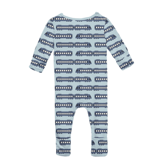 Bamboo Convertible Coverall - Spring Sky London Trains KicKee Pants Size: 9-12 Months