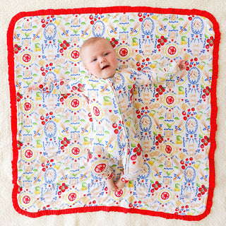 Bamboo Convertible Footie Romper - Mangia (Pasta)