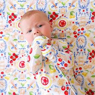 Bamboo Convertible Footie Romper - Mangia (Pasta)