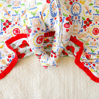 Bamboo Convertible Footie Romper - Mangia (Pasta)