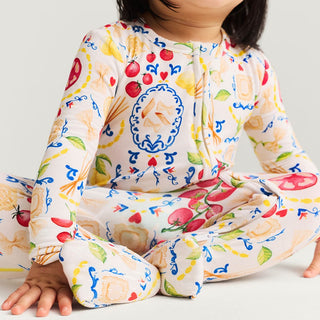 Bamboo Convertible Footie Romper - Mangia (Pasta)