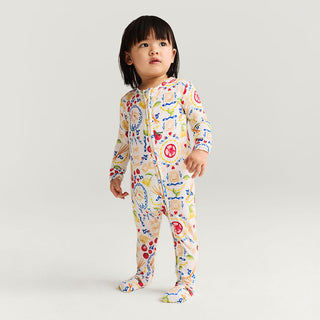 Bamboo Convertible Footie Romper - Mangia (Pasta)
