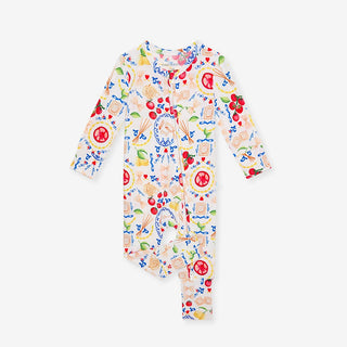 Bamboo Convertible Footie Romper - Mangia (Pasta)