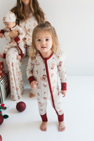 Bamboo Convertible Footie Romper - Bear-y Merry In My Jammers Size: 0-3 Months