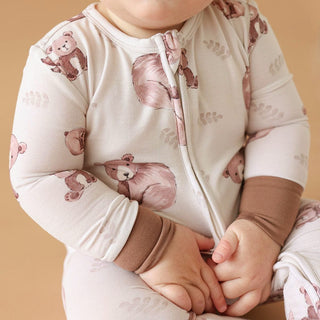 Bamboo Convertible Footie Romper - Bernard (Bear) Posh Peanut Size: 9-12 Months