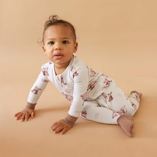 Bamboo Convertible Footie Romper - Bernard (Bear) Posh Peanut Size: 9-12 Months