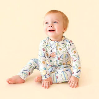 Bamboo Convertible Footie Romper - Billie (Pickleball) Posh Peanut Size: 0-3 Months