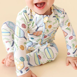 Bamboo Convertible Footie Romper - Billie (Pickleball) Posh Peanut Size: 0-3 Months