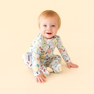 Bamboo Convertible Footie Romper - Billie (Pickleball) Posh Peanut Size: 0-3 Months