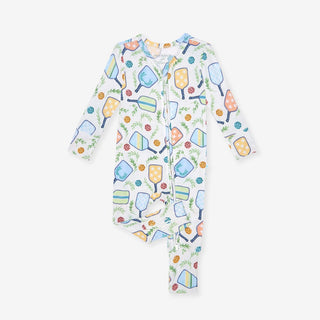 Bamboo Convertible Footie Romper - Billie (Pickleball) Posh Peanut Size: 0-3 Months