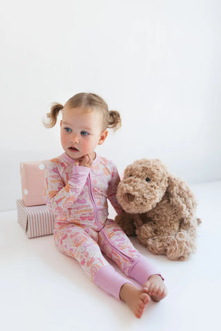 Bamboo Convertible Footie Romper, Purple - Birthday Girl In My Jammers Size: 9-12 Months