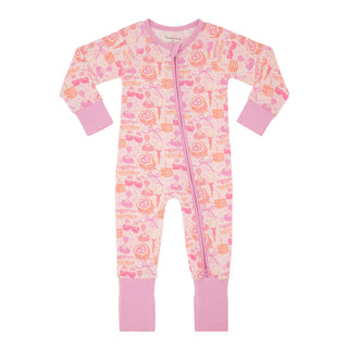 Bamboo Convertible Footie Romper, Purple - Birthday Girl In My Jammers Size: 9-12 Months