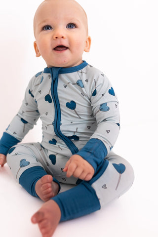 Bamboo Convertible Footie Romper - Blue Sugar Rush In My Jammers Size: 0-3 Months