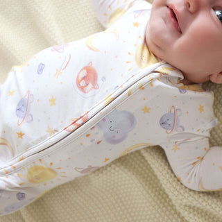 Bamboo Convertible Footie Romper - Braxton (Space) Posh Peanut Size: Newborn