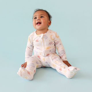 Bamboo Convertible Footie Romper - Braxton (Space) Posh Peanut Size: Newborn