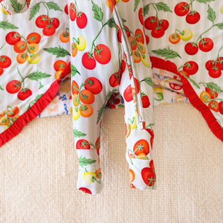 Bamboo Convertible Footie Romper - Cherry Tomatoes Posh Peanut