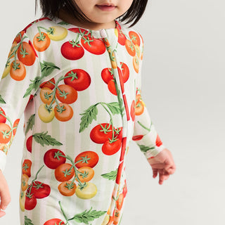 Bamboo Convertible Footie Romper - Cherry Tomatoes Posh Peanut