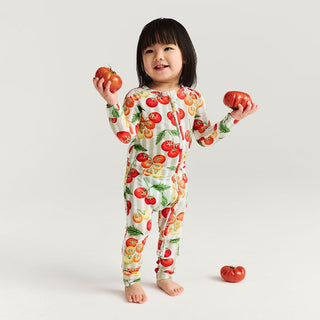 Bamboo Convertible Footie Romper - Cherry Tomatoes Posh Peanut