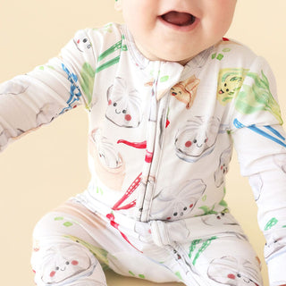 Bamboo Convertible Footie Romper - Dumplings Posh Peanut Size: 0-3 Months