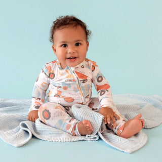 Bamboo Convertible Footie Romper - Emmett (Construction Vehicles) Posh Peanut Size: 0-3 Months