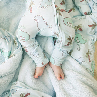 Bamboo Convertible Footie Romper - Eric (Dinosaurs) Posh Peanut Size: Newborn
