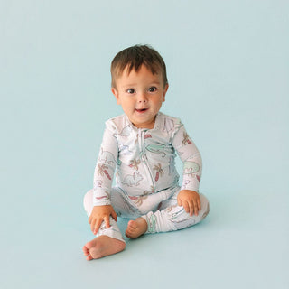 Bamboo Convertible Footie Romper - Eric (Dinosaurs) Posh Peanut Size: Newborn