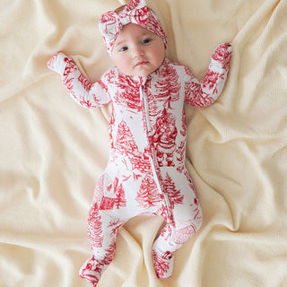 Bamboo Convertible Footie Romper - Father Christmas