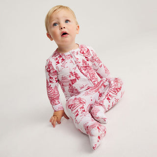 Bamboo Convertible Footie Romper - Father Christmas