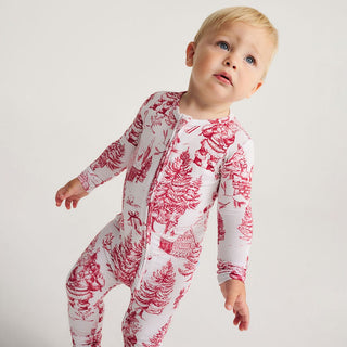 Bamboo Convertible Footie Romper - Father Christmas