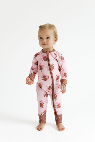 Bamboo Convertible Footie Romper - Game Day Bows