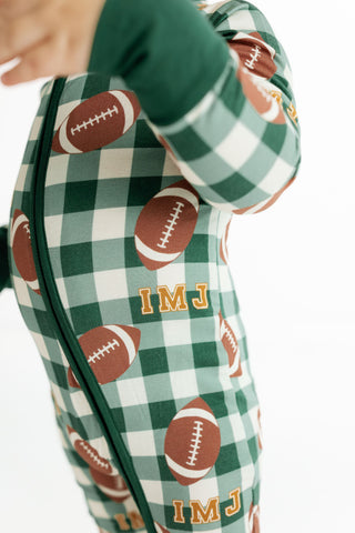 Bamboo Convertible Footie Romper - Game Day Gingham