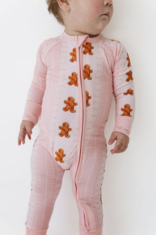 Bamboo Convertible Footie Romper - Gingerbread Cookie
