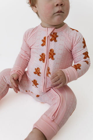 Bamboo Convertible Footie Romper - Gingerbread Cookie