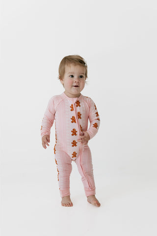 Bamboo Convertible Footie Romper - Gingerbread Cookie