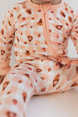 Bamboo Convertible Footie Romper - Gingham Sweet Pie In My Jammers Size: 0-3 Months