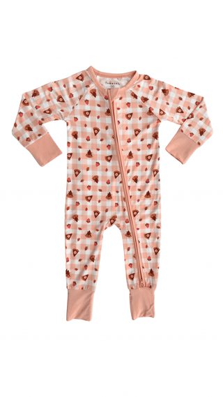 Bamboo Convertible Footie Romper - Gingham Sweet Pie In My Jammers Size: 0-3 Months