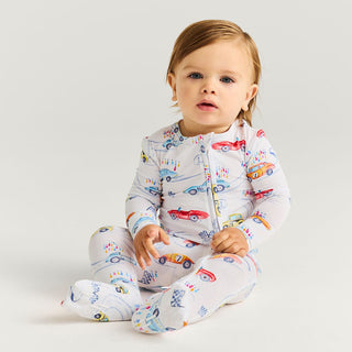Bamboo Convertible Footie Romper - Grand Prix (Car Racing)