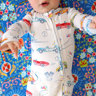 Bamboo Convertible Footie Romper - Grand Prix (Car Racing)
