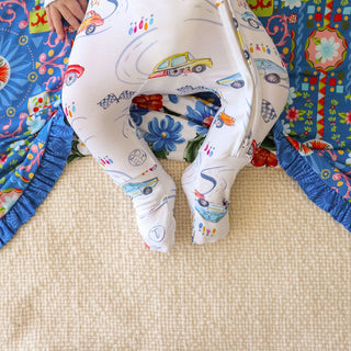 Bamboo Convertible Footie Romper - Grand Prix (Car Racing)