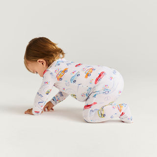 Bamboo Convertible Footie Romper - Grand Prix (Car Racing)