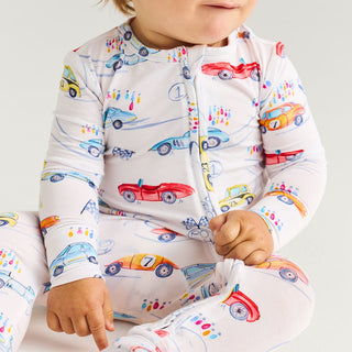 Bamboo Convertible Footie Romper - Grand Prix (Car Racing)