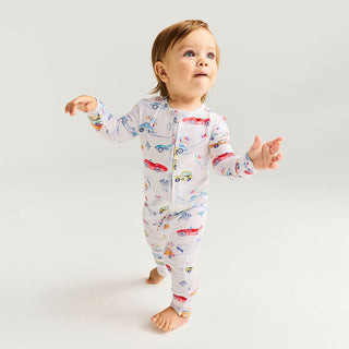 Bamboo Convertible Footie Romper - Grand Prix (Car Racing)