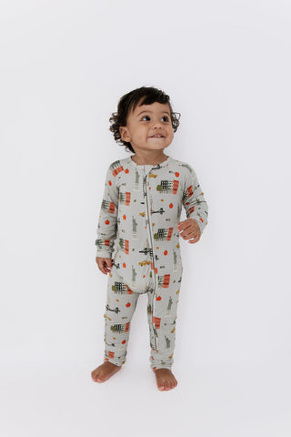 Bamboo Convertible Footie Romper - Gray Big Apple Dreams