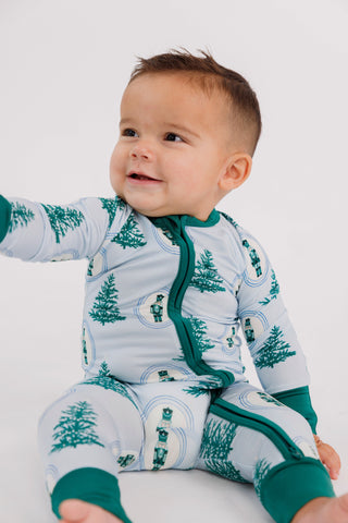 Bamboo Convertible Footie Romper - Green Nutcracker